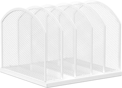 Gawerk 5-Section Vertical Desktop Organizer, 5-Section Mesh File Folder Stand by Gawerk