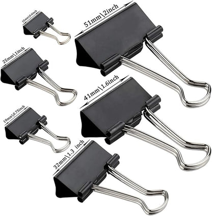 Binder Clips Paper Clamps Assorted Sizes 200 Count, Mini and Micro, 6 Sizes - Image 3