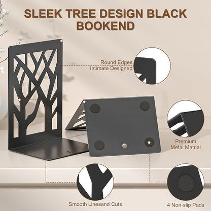 VFINE 6-Piece Modern Metal Bookends - Image 4