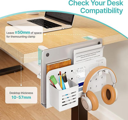 PEGZONE Desk Side Storage Organizer, No Drill Under Desk Laptop Holder - Image 2