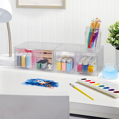 STORi Stackable Desk Organizer drawers, 4 Tall Drawers - Image 8