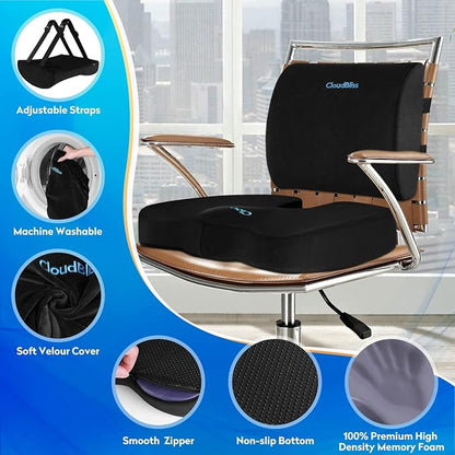 CloudBliss Lumbar Support Pillow & Seat Cushion Set - Image 6