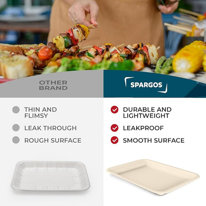 SPARGOS 100 Pack 14 Inch Heavy Duty Disposable Trays - Image 6