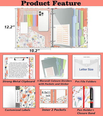 3 Ring 1 Inch Binder Organizer, KLLVE Three Ring Binders - Image 2