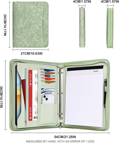 Leathario Portfolio Binder, Includes 10 Sheet Protectors and 3 Notepads - Image 3