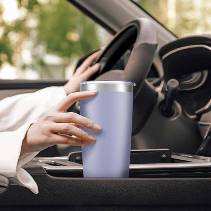 20 oz Tumbler with Lid Stainless Steel Insulated Tumblers Bulk Double Wall Vacuum Cups Powder Coated Travel Mug Keep Drink Cold and Hot, Cosmic Lilac, 8 Pack - Image 5