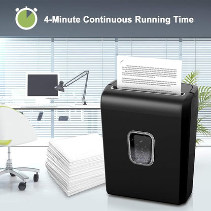 Bonsaii 6-Sheet Micro-Cut Paper Shredder, P-4 High-Security - Image 3