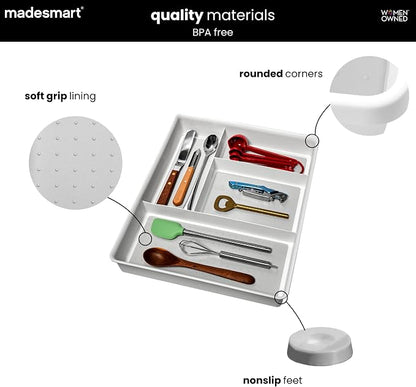 madesmart 4 Compartment Drawer Organizer, Office Tools, & Small Household Items - Image 5