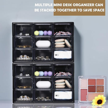 Rtteri 9 Pieces Mini Drawer Organizer Plastic Desktop Storage Box Desk Craft - Image 6