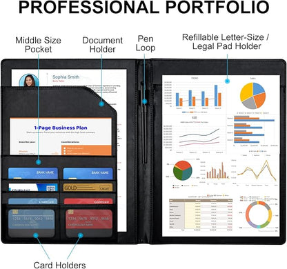 Cacturism Padfolio Portfolio Folder, Foldable Letter Size Writting Pad - Image 2