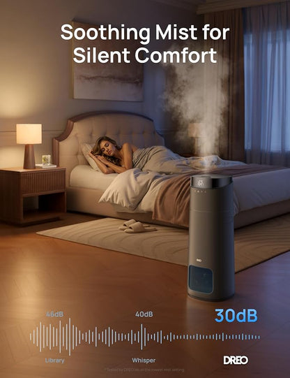 DREO 16L Smart Humidifier Large Room 1000 ft², 130H Cool Mist Air Humidifiers for Bedroom Plants Baby, Top Fill, Remote/Touch/Voice & APP Control, Clean Tank Technology, 30dB, HM755S Grey - Image 6