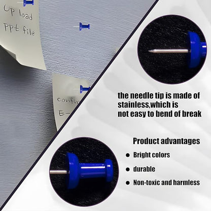 VAPKER Push Pins Tacks 120Pcs Solid Blue Thumb Tacks Larger Size Pin Map Tacks - Image 3
