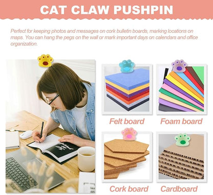 30 Pack Decorative Push Pins, Luminous Cat Paw Thumb Tacks - Image 5