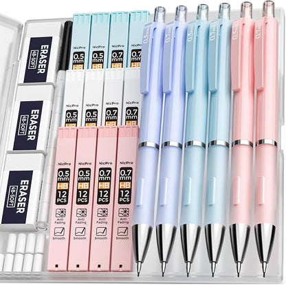 Nicpro 6PCS Pastel Mechanical Pencil Set by Nicpro