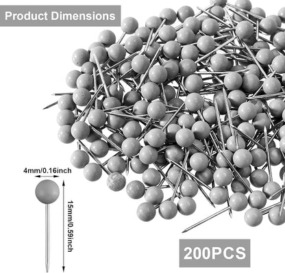XIHIRCD 200pcs Push Pins, Map Tacks Round Head Map Push Pins Small Thumb Tacks - Image 2