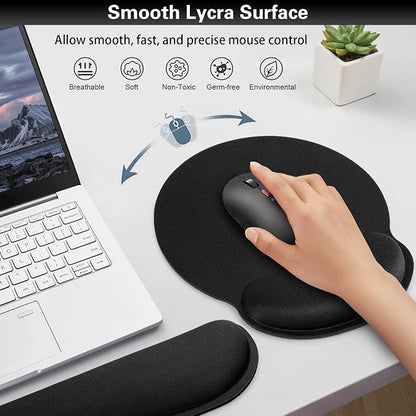Mouse Pad Black, Ergonomic Keyboard Wrist Rest, Mouse Pad - Image 5