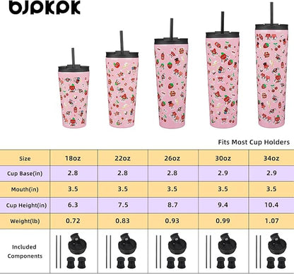 BJPKPK 26oz Stainless Steel Insulated Tumbler With lid And Straw Travel Coffee Thermal Tumblers Cup For Women And Men,Passionate Pink - Image 4