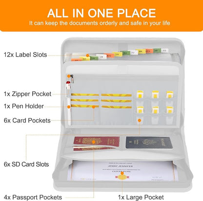 Accordion File Organizer, 13 Pockets Fireproof Expanding File Folder - Image 3