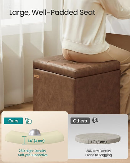 SONGMICS Square Storage Ottoman, Foot Stool Footrest - Image 5