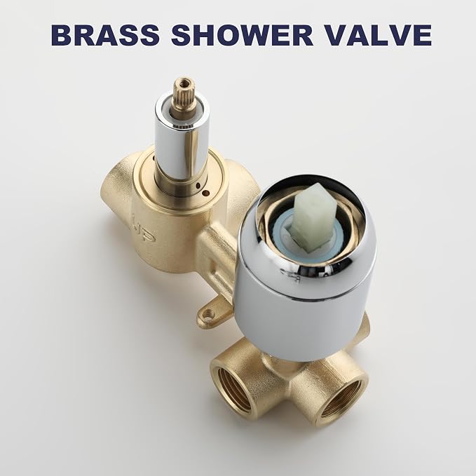 Shower System with Tub Spout, Bathtub Shower Faucet Set, 8" Rain Shower Head and Handheld Spray Combo, Round Shower Head and Handle Set with Tub Spout (Valve Included), Polished Chrome - Image 8