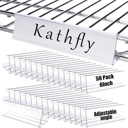 Kathfly 50 Pack Wire Shelf Label Holders Shelf Cable Tags by Kathfly