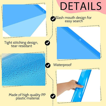 Maitys 50 Pack Binder Pockets 3 Hole Punch Clear Plastic Document Folders - Image 3