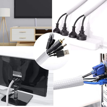 25ft - 1 inch Braided Cable Management Sleeve Cord Protector - Self-Wrapping - Image 5