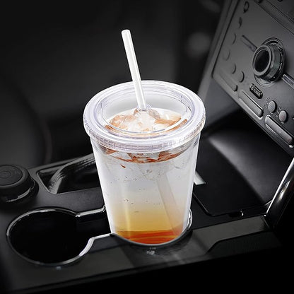 Zukro Clear Acrylic Tumbler with Straw and Lid 32 oz, Double Walled Insulated Reusable Plastic Iced Coffee Cup, To Go Cup Perfect for Parties, Birthdays, Fit in Cupholder, BPA Free, Clear, 2 Pack - Image 9