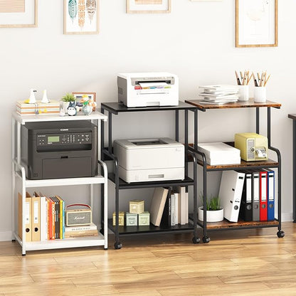 Arbuxzuy Printer Stand with Storage Shelf, 3 Tier Printer Cart with Wheels - Image 9