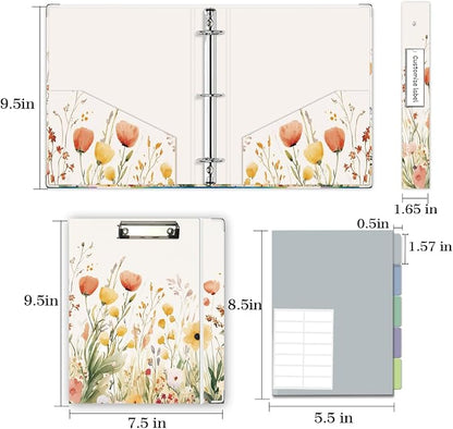 Mini Binder Organizer for 5.5" x 8.5" Paper ，1 Inch 3 Ring Binder - Image 6