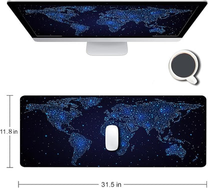 Large Gaming Mouse Pad with Stitched Edges, Desk Pad Extended Keyboard Mat - Image 2