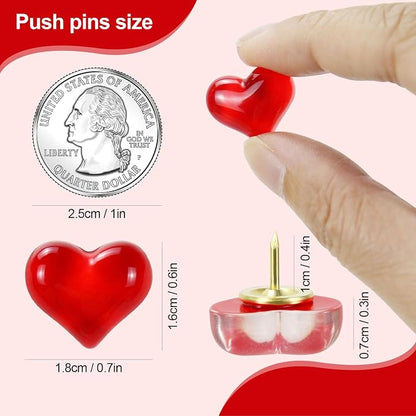 50 Pack Clear Love Decorative Push Pins, Thumb Tacks - Image 3