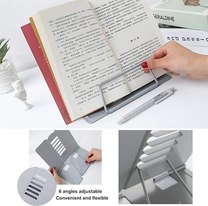 MSDADA Desk Book Stand Metal Reading Rest Book Holder Angle Adjustable Stand - Image 7