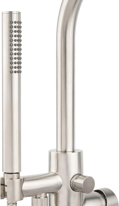 Miseno MTF15 Mia Floor Mounted Tub Filler - Includes Hand Shower - Brushed Nickel - Image 3