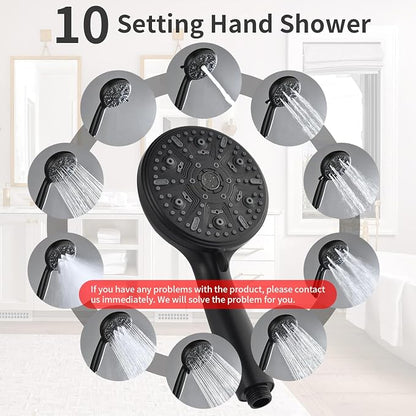 Single-Handle Shower Faucet Set Shower Kit with Valve Shower Trim Kit with 10 Spray Handheld Shower Head System Shower Valve and Trim Kit Matte Black Shower Fixtures - Image 3