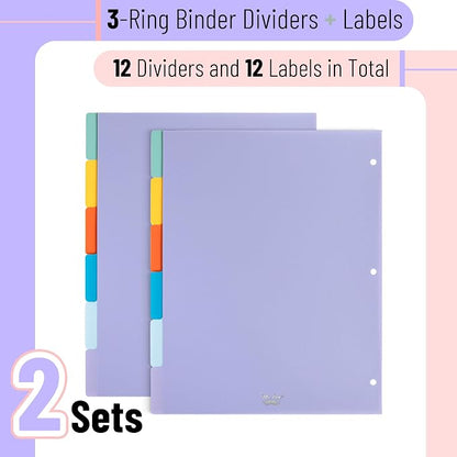 Mr. Pen- Dividers for 3 Ring Binder, 2 Sets, 6 Pack/Set, Binder Dividers - Image 2