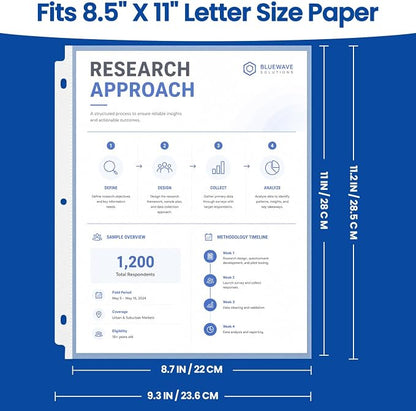 Taja Sheet Protectors for 3 Ring Binder, Non-Glare Page Protectors Top Loading - Image 2