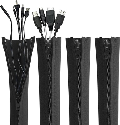 4 Pack Cable Sleeves, 20 inch Neoprene Cable Management Sleeves | by MASION