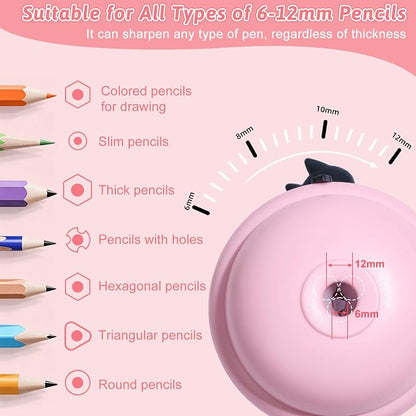 Rechargeable Electric Pencil Sharpener, 6-12mm Auto in & Out Fully Automatic - Image 6
