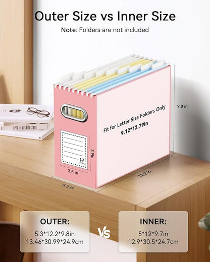 Oterri File Organizer Box, Portable Collapsible Cardboard File Folder Organizer - Image 2