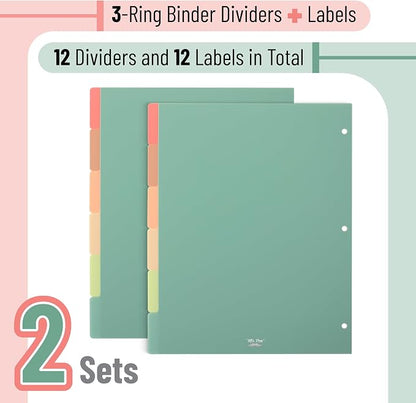 Mr. Pen- Dividers for 3 Ring Binder, 2 Sets, 6 Pack/Set, Binder Dividers - Image 2