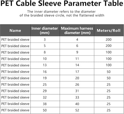 10ft PET Braided Cable Sleeve 1/8 inch Wire Protector Cable wrap Wire Covers - Image 8