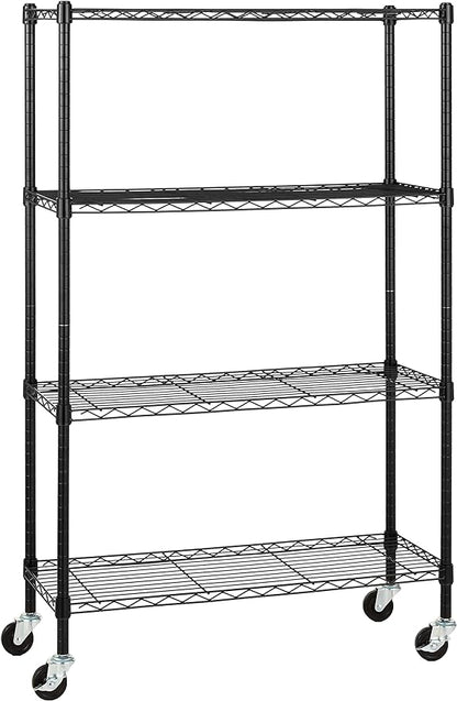 Amazon Basics 4-Shelf Heavy Duty Garage Shelving Storage Unit on 3" Wheel by AmazonBasics