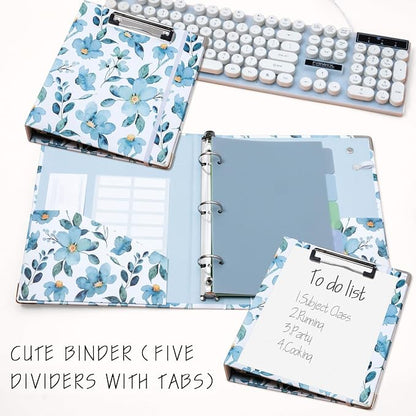 Mini Binder Organizer for 5.5" x 8.5" Paper ，1 Inch 3 Ring Binder - Image 2