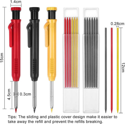 MECHEER 3 Pack Carpenter Pencils Mechanical Pencils - Image 2