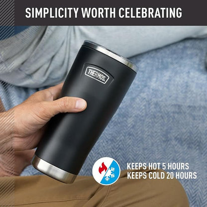 THERMOS ICON SERIES, Stainless Steel Tumbler with Slide Lock, 18 Ounce, Melon - Image 3