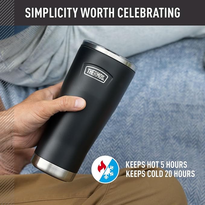 THERMOS ICON SERIES, Stainless Steel Tumbler with Slide Lock, 18 Ounce, Sea Green - Image 3