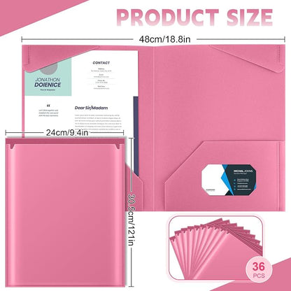 Henoyso 36 Pack Pink Plastic Folders - Image 2