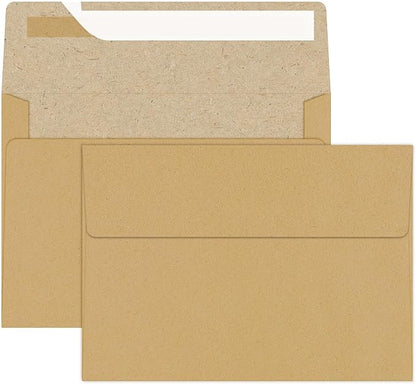 100 Packs 5x7 Kraft Envelopes, A7 Envelopes by Ouzoustate