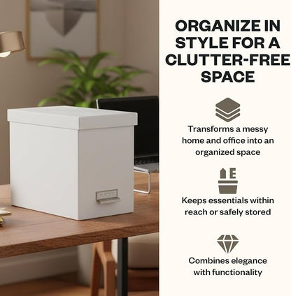 Bigso John Fiberboard Label Frame Desktop File Storage Box - Image 3